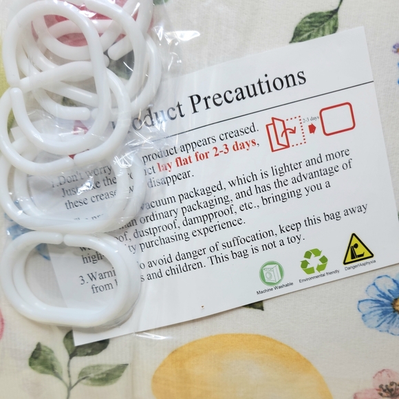 NIP Easter Shower Curtain With Hooks 72" X 72" - Picture 3 of 7